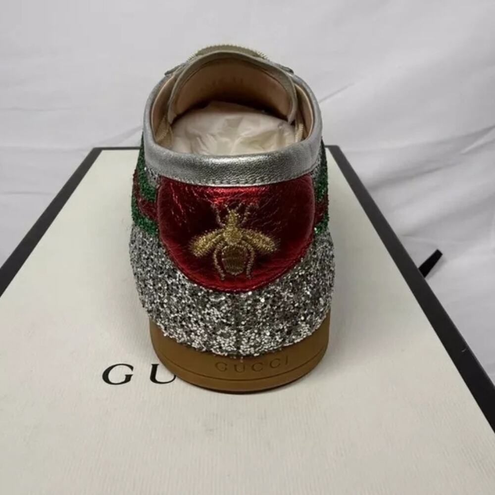 Gucci Falacer Glitter Sneakers Tennis Shoes Size 10.5 - Picture 8 of 13
